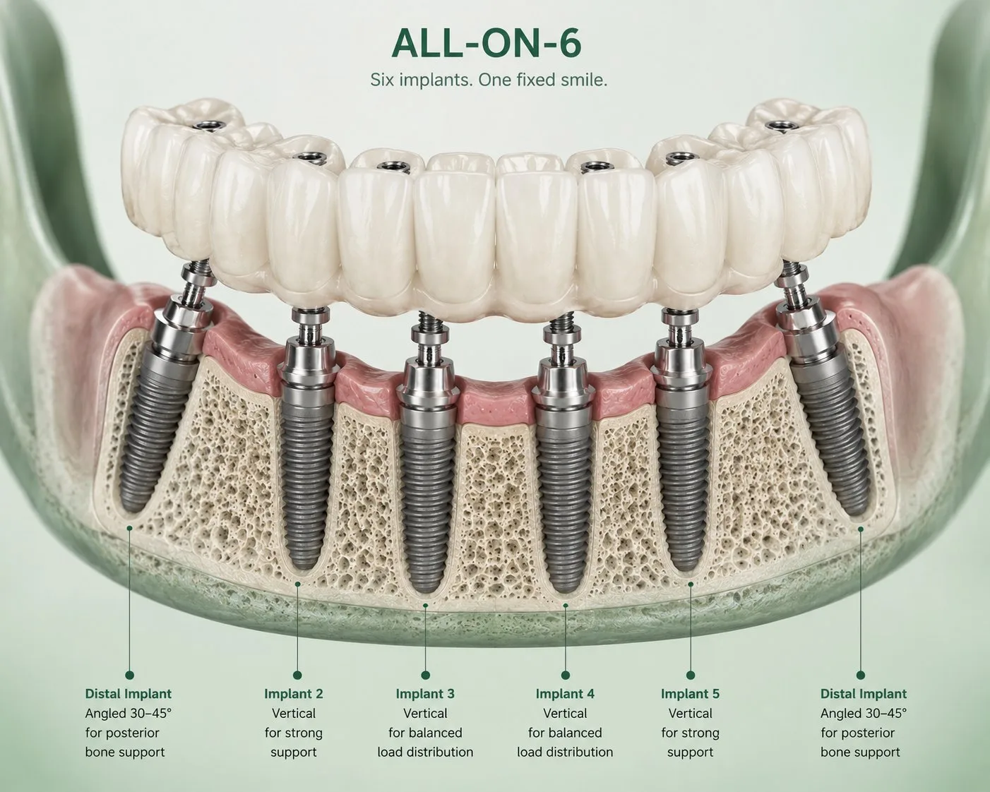 All-on-6: A Full Arch Restored on Six Dental Implants